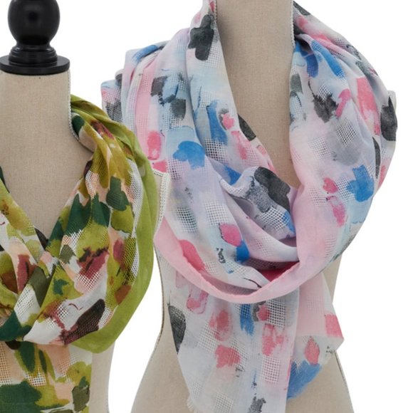 Pink Paint Swatch Scarf, 33" x 71" for ladies - Picture 2 of 2